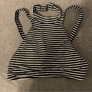 Urban Outfitters Out From Under Striped Black and White Mock Neck Bikini Top
